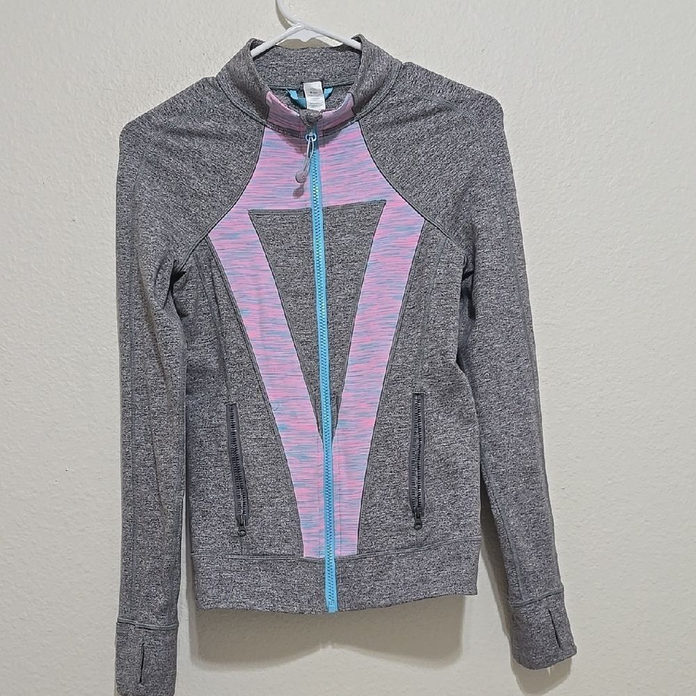 lululemon Ivivva Girl's Sleeve Fitted Zip-Up Hoodie with Mandarin Collar size 14